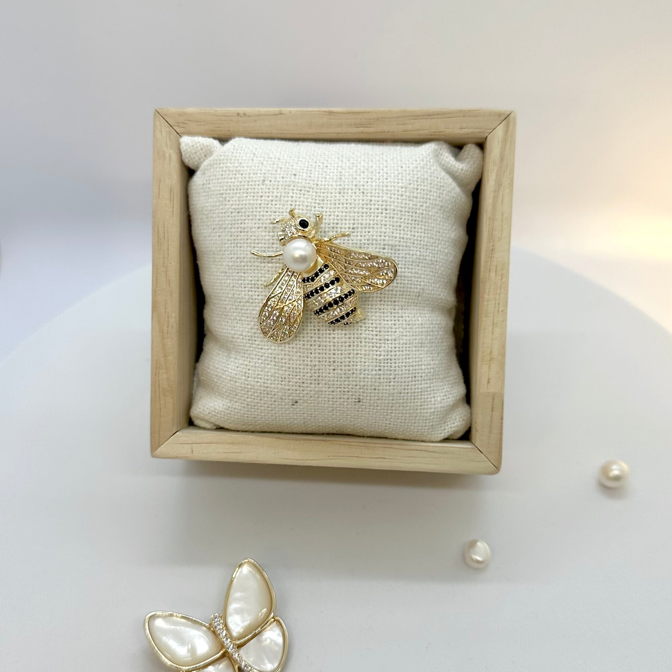 Broche Abeille en acier inoxydable