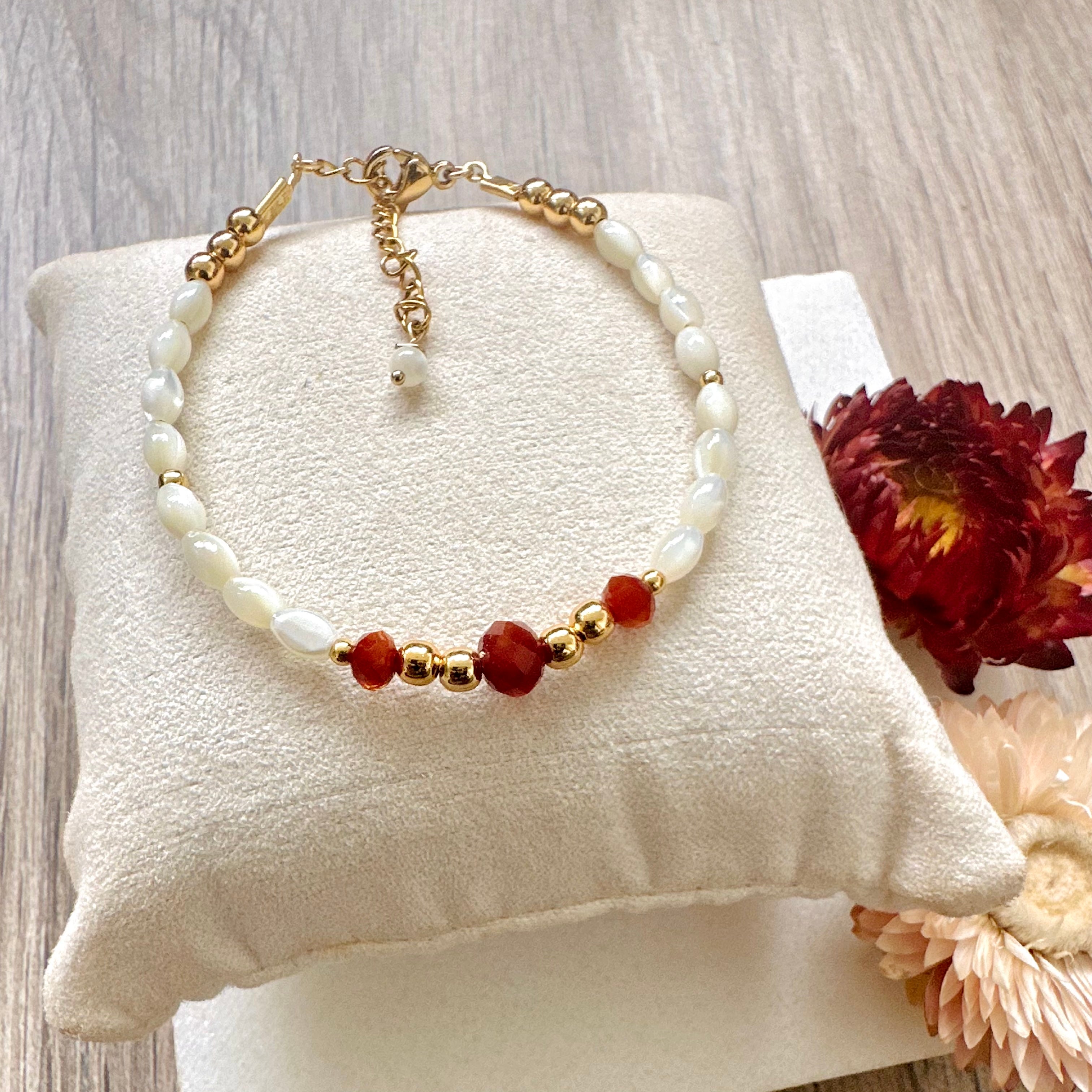 Bracelet et collier Brise rouge en acier inoxydable