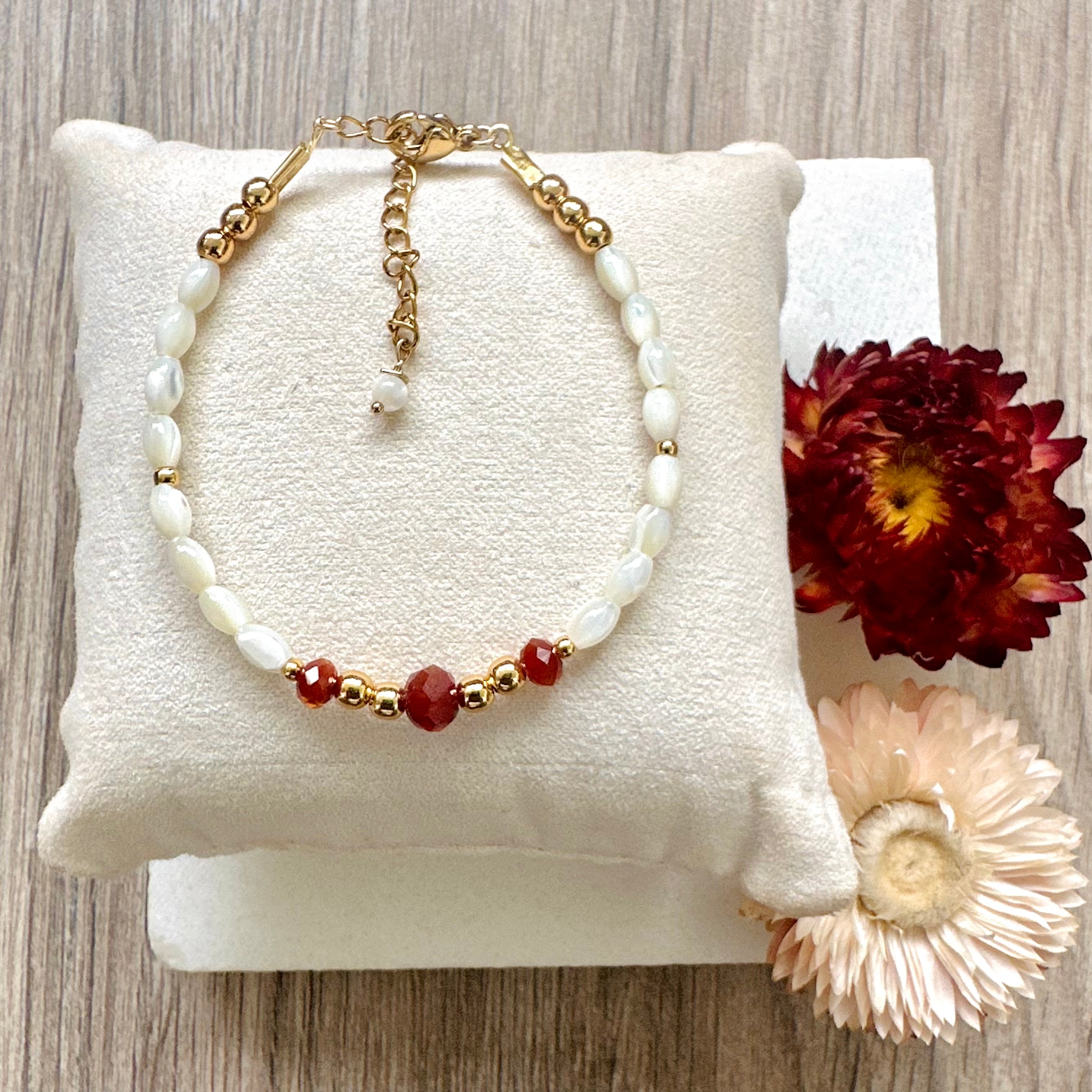 Bracelet et collier Brise rouge en acier inoxydable