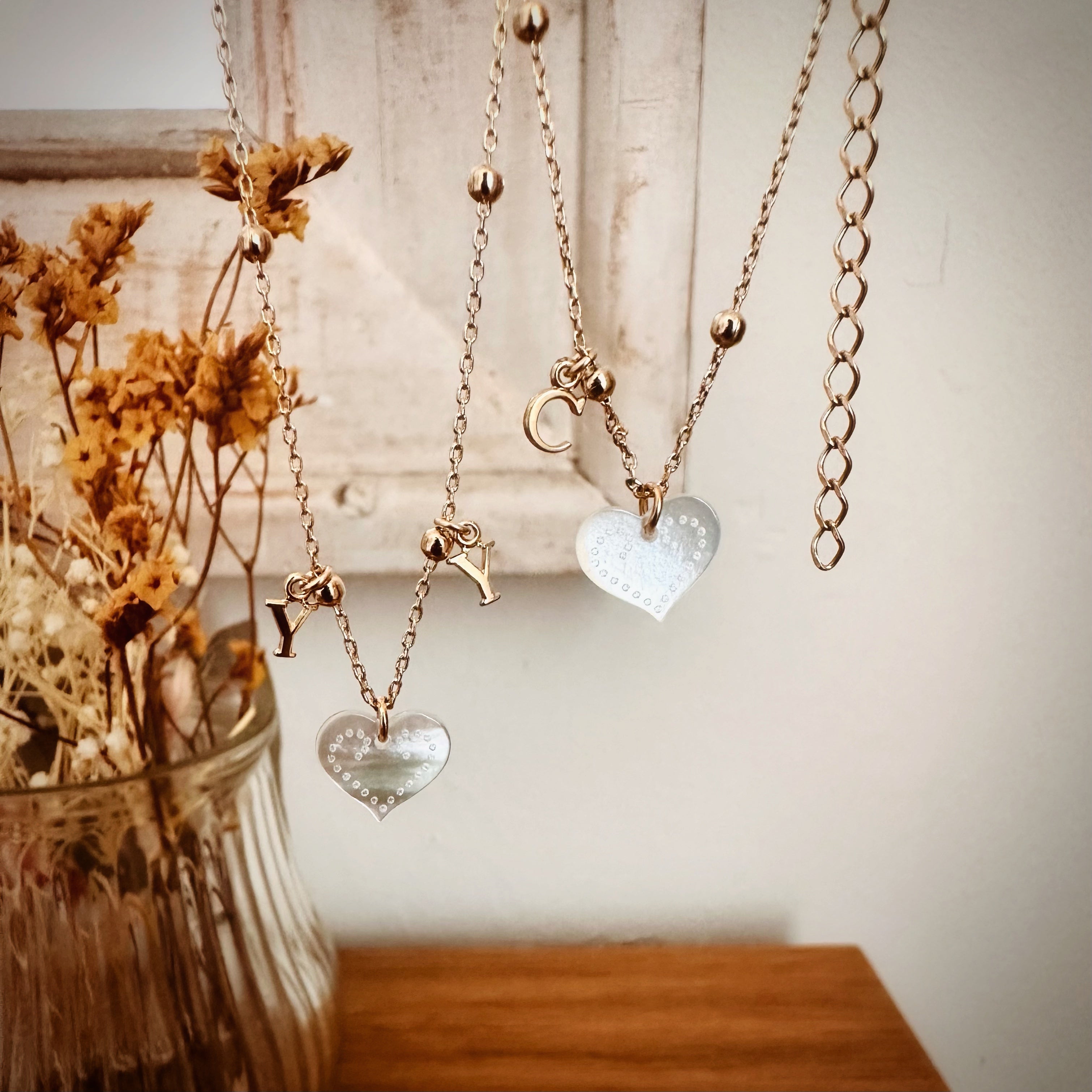 Bijoux Harmonie d’initiales à personnaliser doré à l’or fin - collier ou bracelet