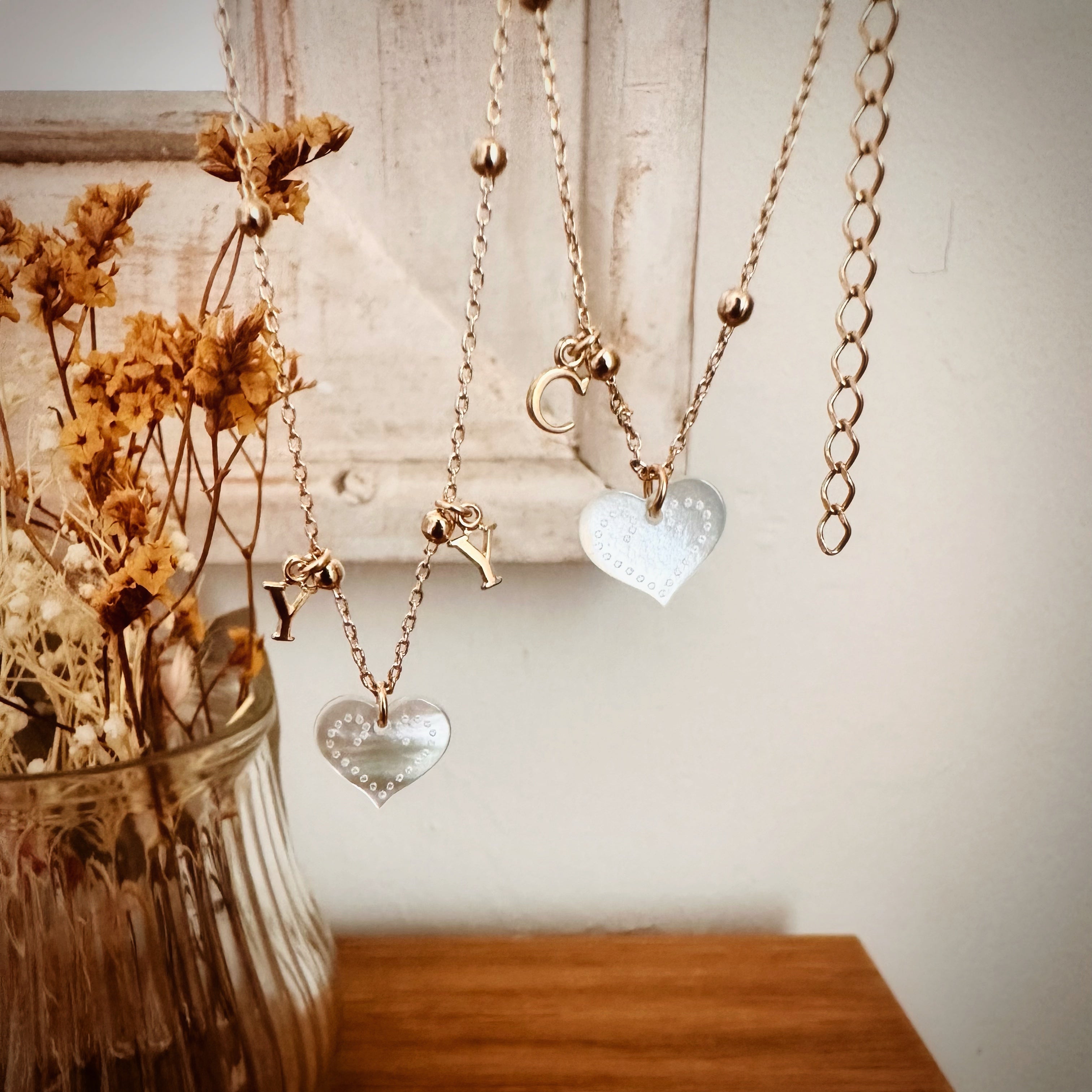 Bijoux Harmonie d’initiales à personnaliser doré à l’or fin - collier ou bracelet