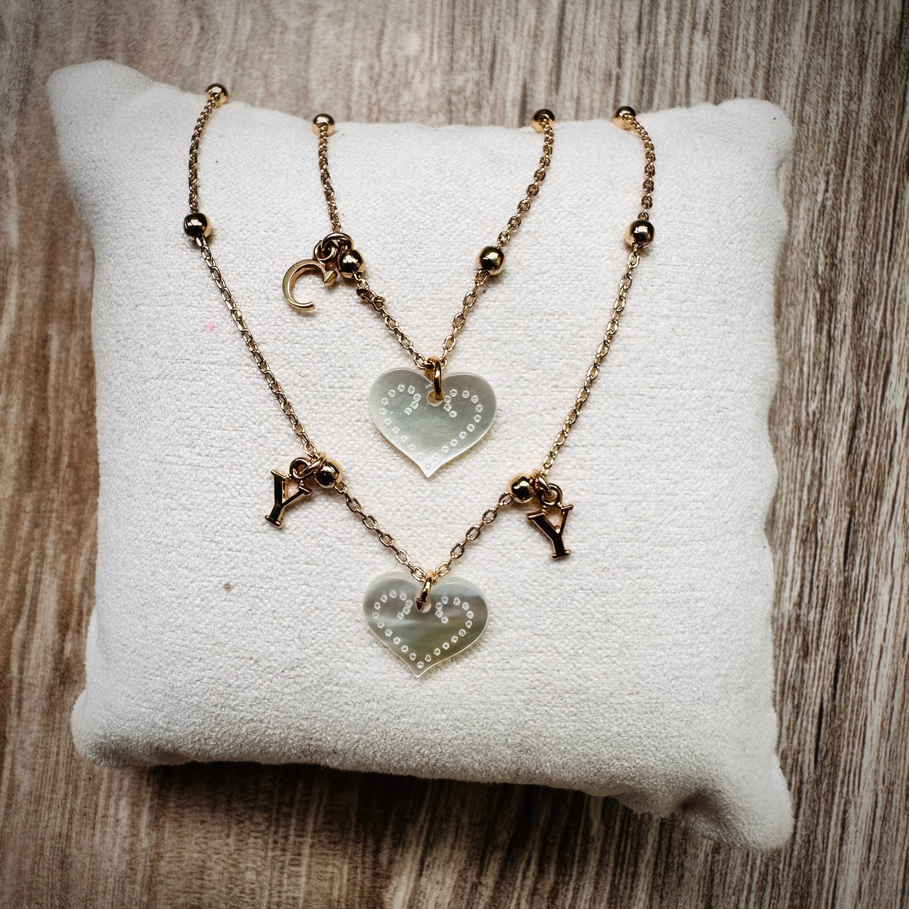 Bijoux Harmonie d’initiales à personnaliser doré à l’or fin - collier ou bracelet