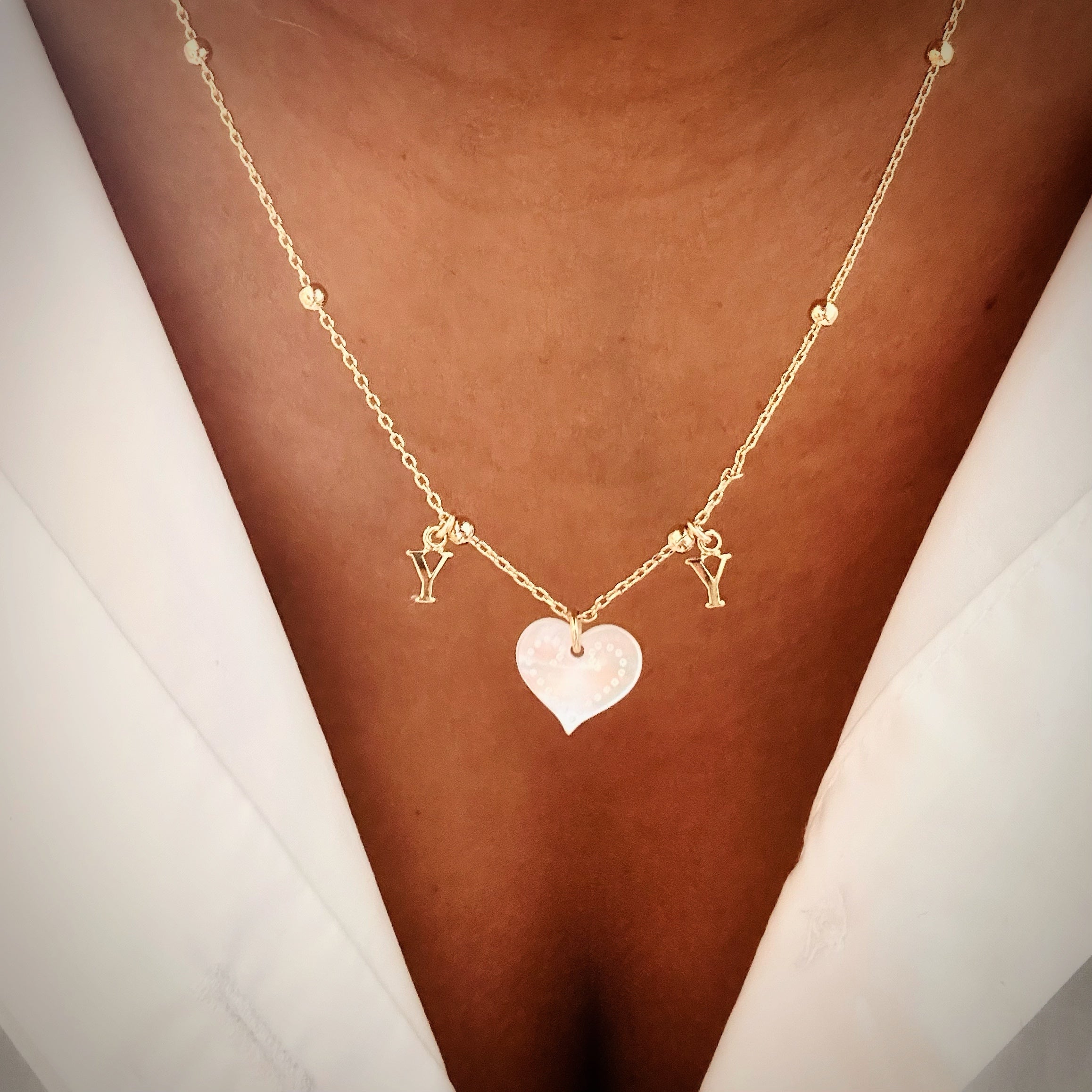 Bijoux Harmonie d’initiales à personnaliser doré à l’or fin - collier ou bracelet