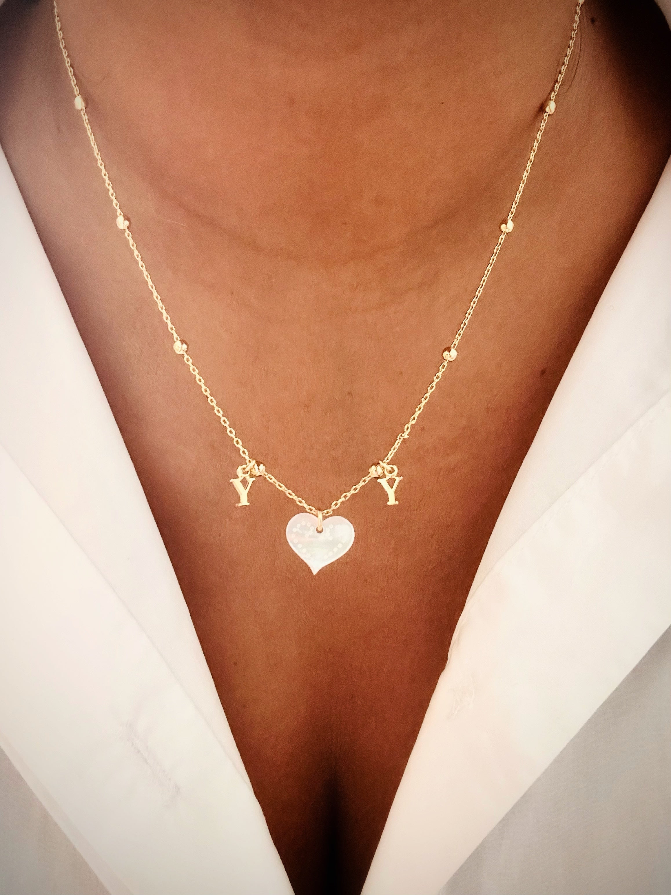 Bijoux Harmonie d’initiales à personnaliser doré à l’or fin - collier ou bracelet