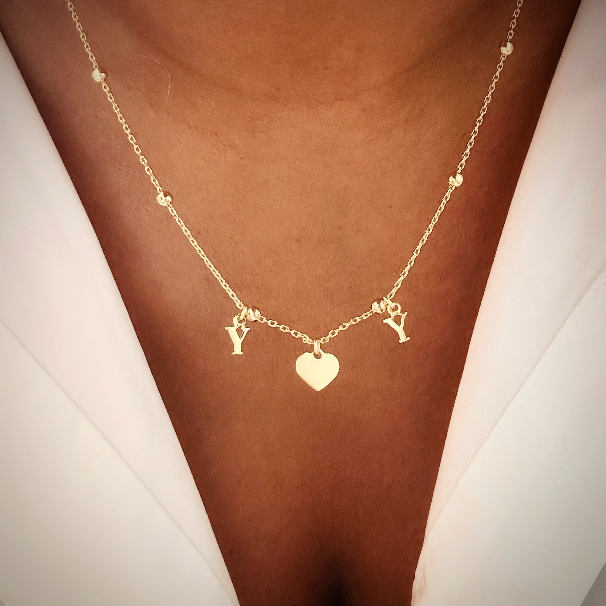 Bijoux Harmonie d’initiales à personnaliser doré à l’or fin - collier ou bracelet