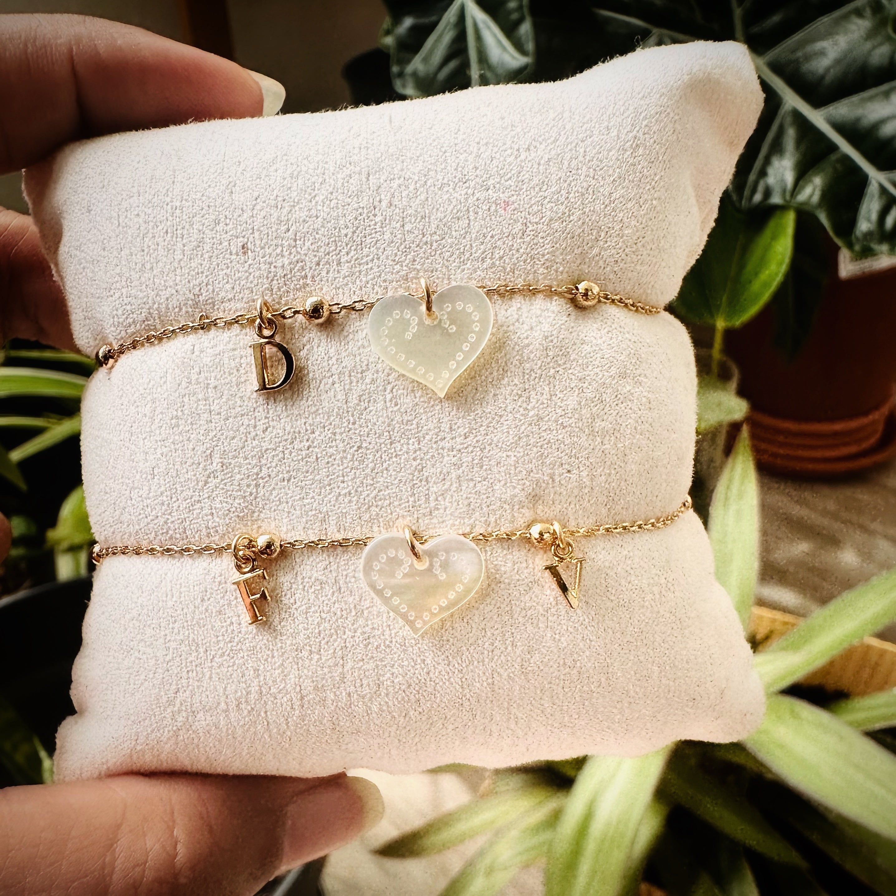 Bijoux Harmonie d’initiales à personnaliser doré à l’or fin - collier ou bracelet