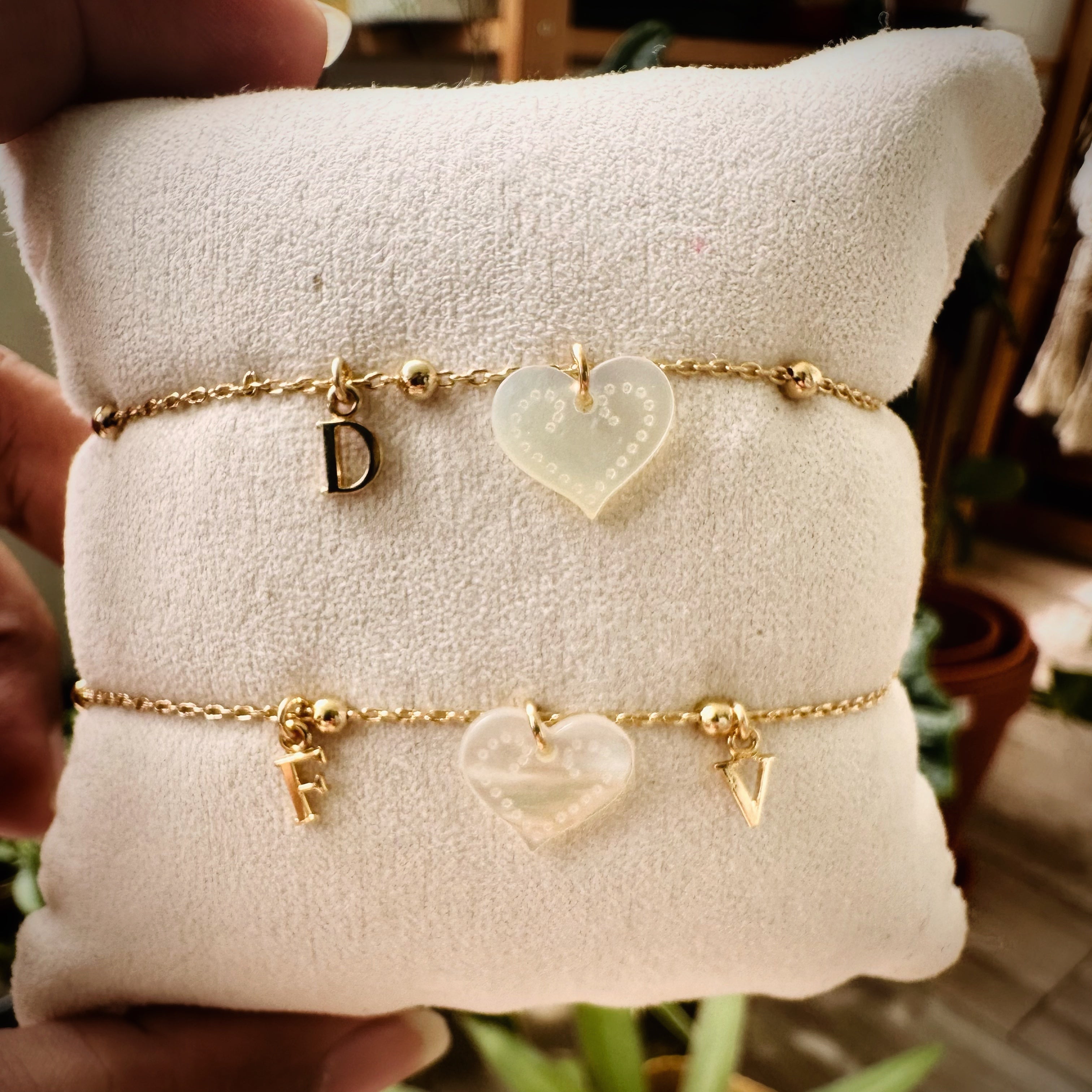 Bijoux Harmonie d’initiales à personnaliser doré à l’or fin - collier ou bracelet