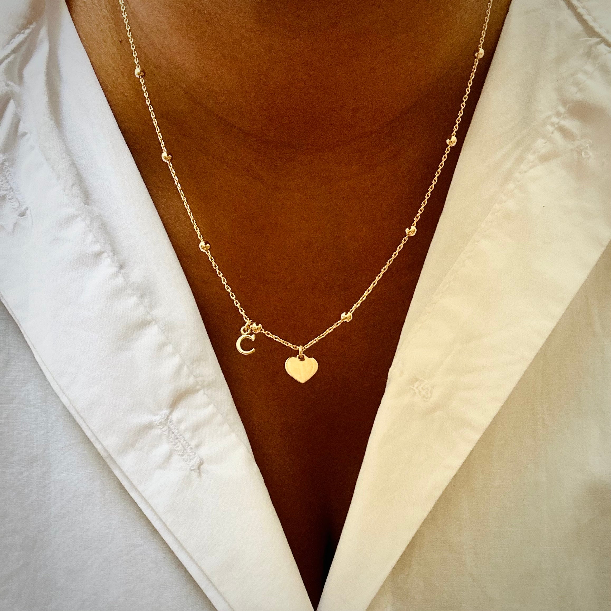 Bijoux Eternité d’Initiales à personnaliser en plaqué or 3 microns - collier ou bracelet