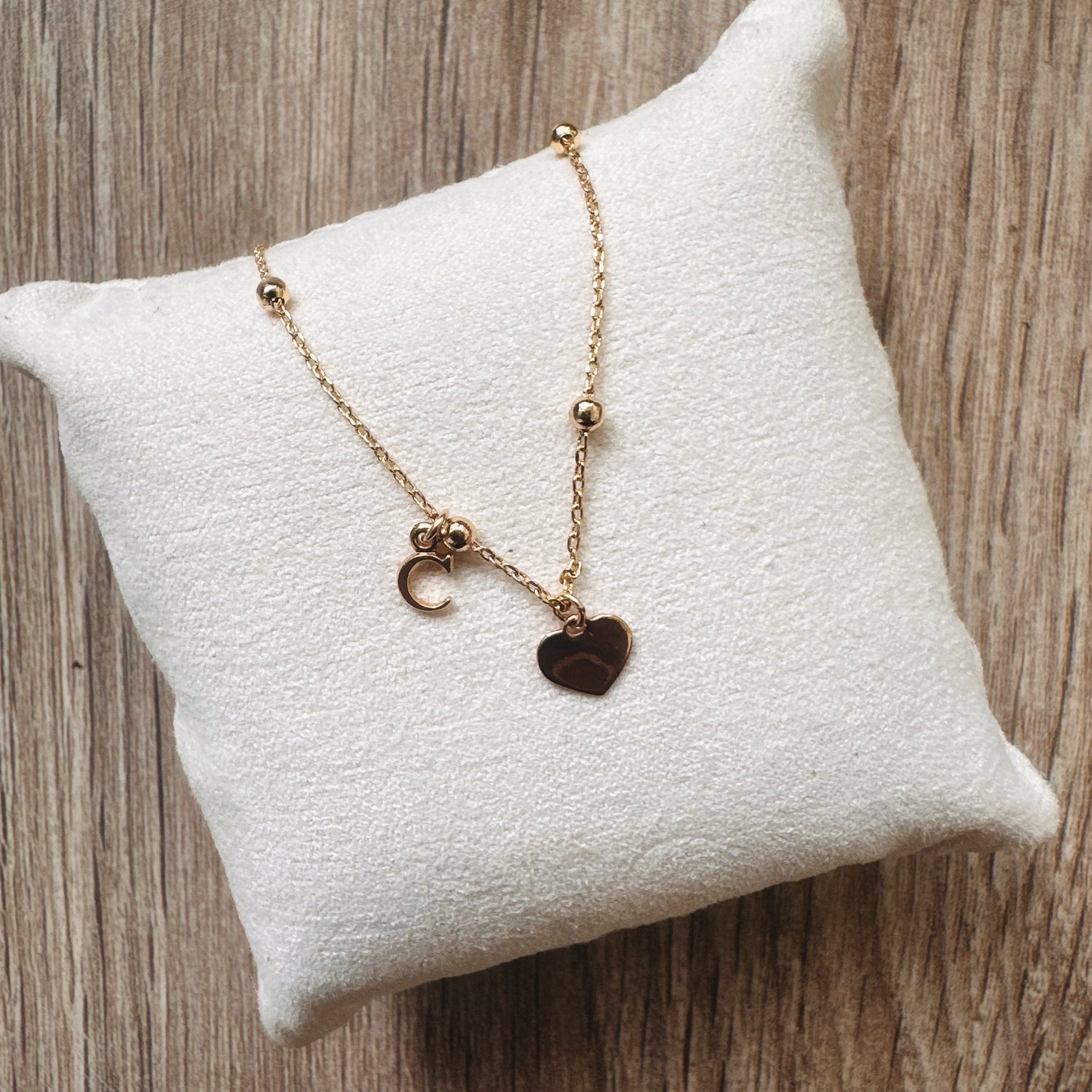 Bijoux Eternité d’Initiales à personnaliser en plaqué or 3 microns - collier ou bracelet