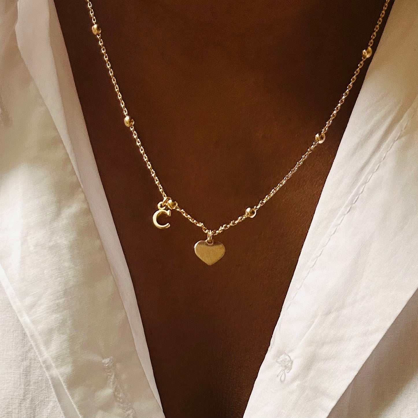 Bijoux Eternité d’Initiales à personnaliser en plaqué or 3 microns - collier ou bracelet