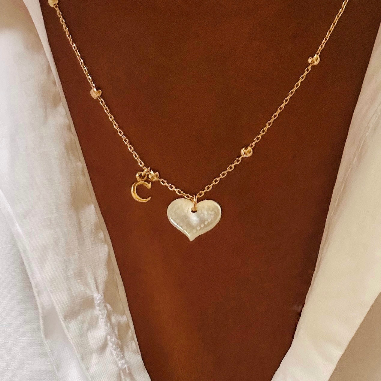 Bijoux Harmonie d’initiales à personnaliser doré à l’or fin - collier ou bracelet